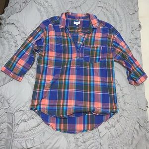Aerie flannel 3/4 quarter sleeve shirt size Medium.